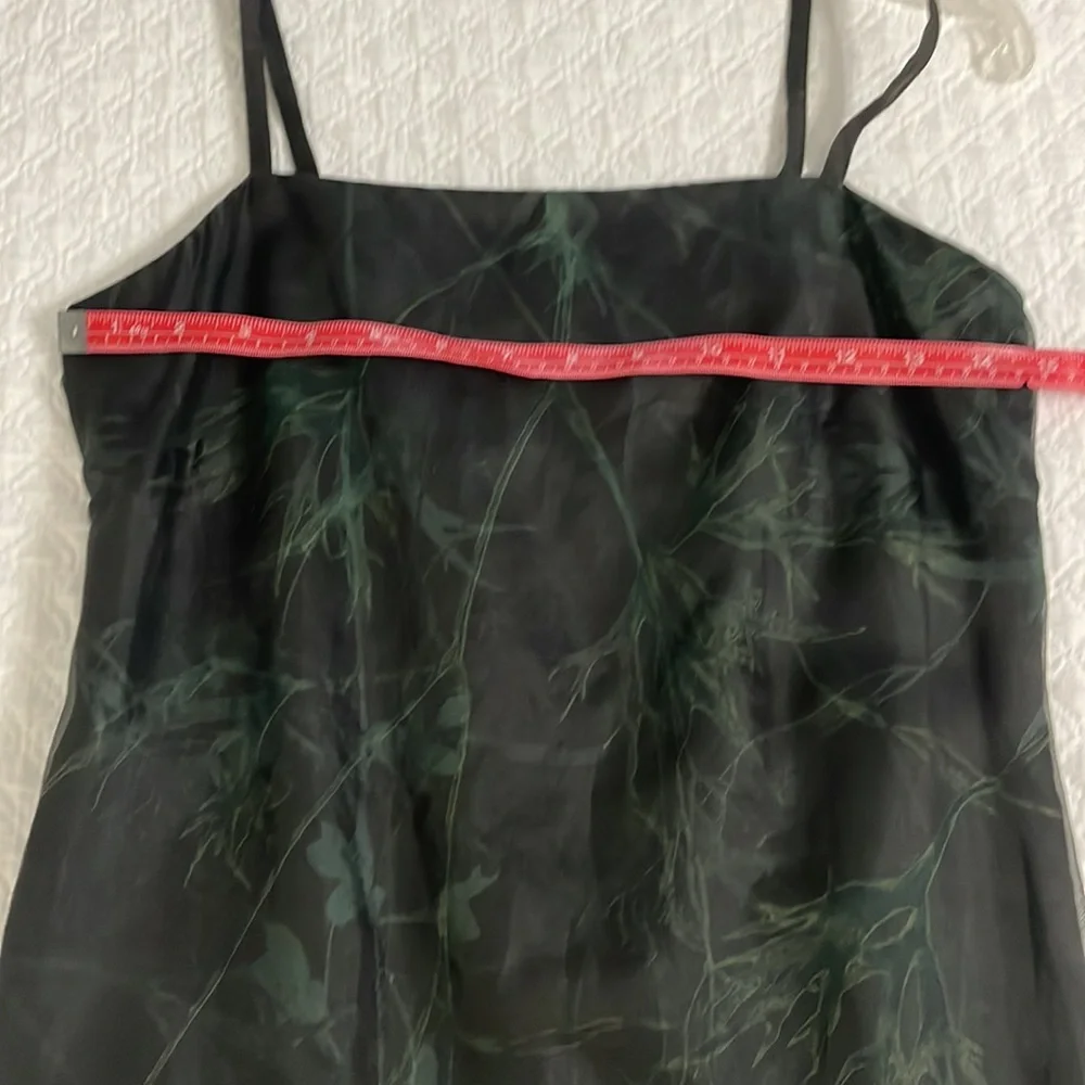 Ann Taylor loft silk organza LBD black green silk organza dress holiday 2 EUC